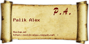 Palik Alex névjegykártya